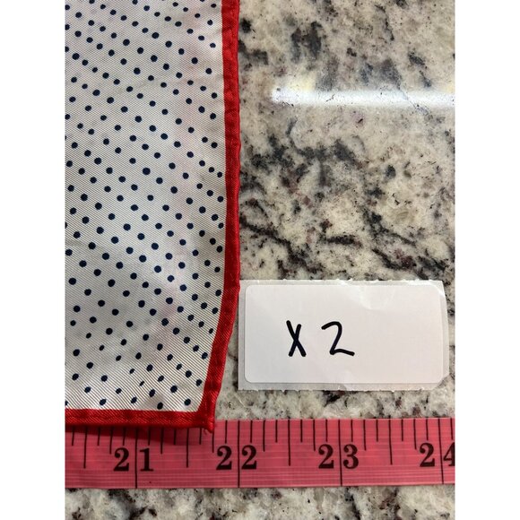 Vintage Barr Beards Womens Rectangle Scarf Apple Tree Polka Dot Red Blue Japan - Picture 5 of 6